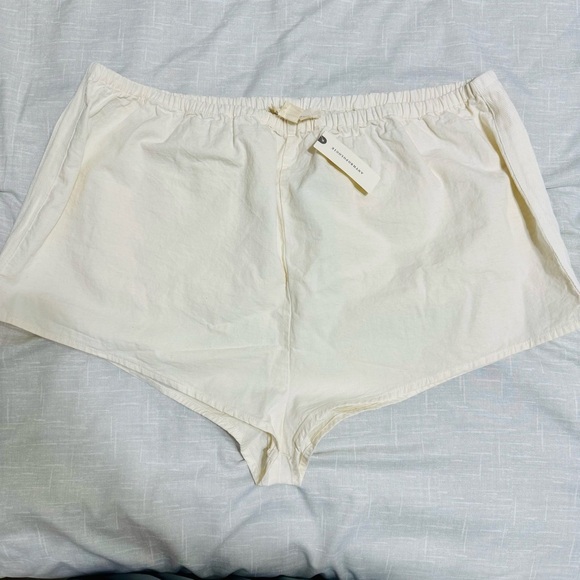 Anthropologie NWT Linen Blend Micro Tap Shorts in Ivory Size XL - Picture 4 of 9